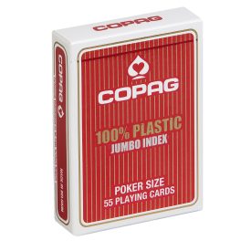   COPAG PKJ piros, 2 nagy indexes 100% plasztik póker - COPAG 100% plastic, jumbo index