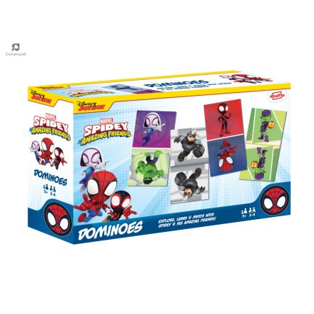 Disney junior Spidey - Póki és csodálatos barátai, Dominó játék- Marvel Spidey Amazing Friends Dominoes